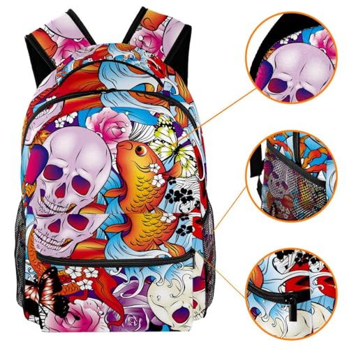 Sac de voyage décontracté imprimé crâne multicolore pour weekends - 3