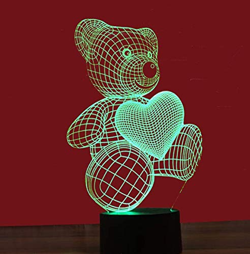 Decoración de ilusión 3D Led Luz de Noche Regulable Luz de Noche Artesanías Lámpara de Estado de Ambiente con Carga USB Auto Cambio de Color Lámparas de Niños Cover