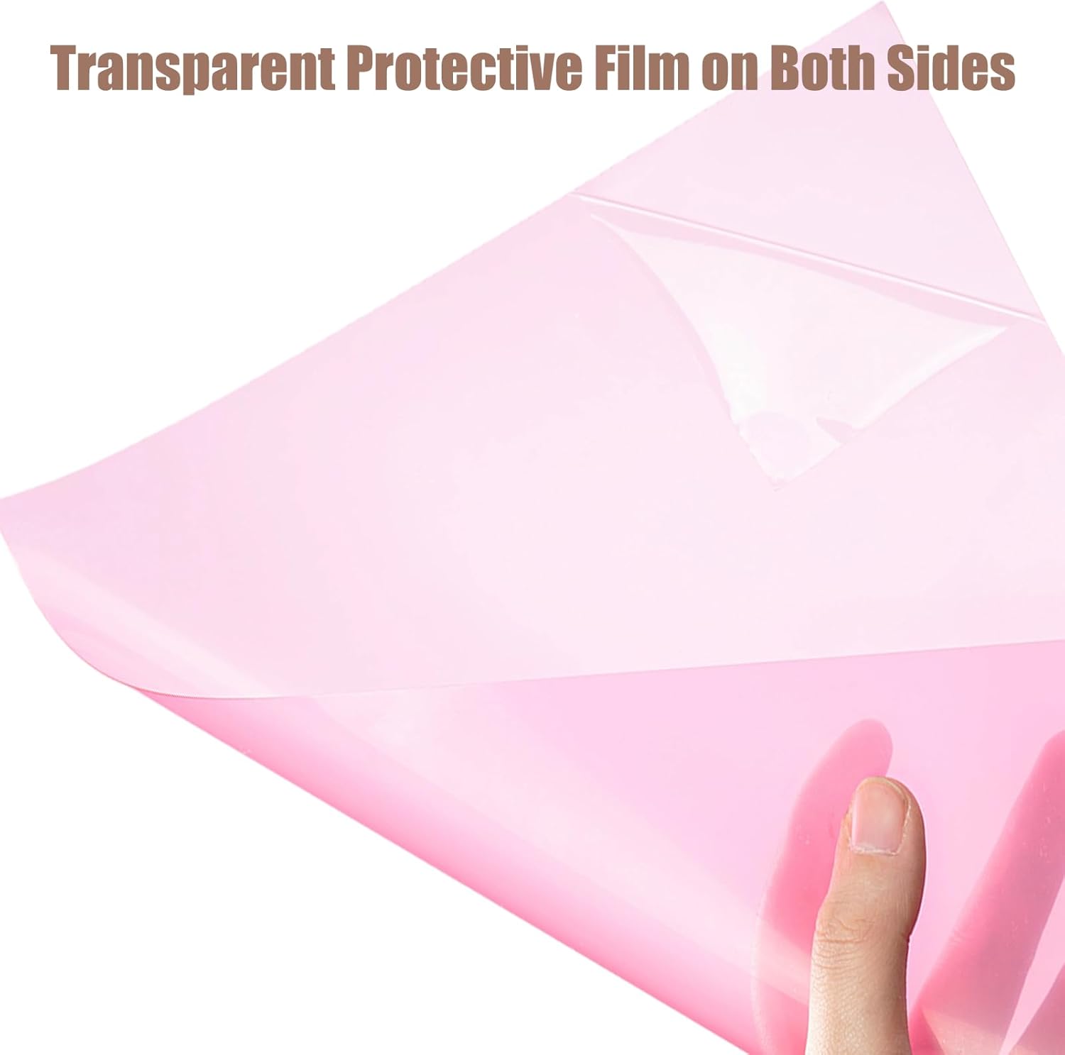 10-Pack A4 Colored PVC Flexible Plastic Sheets, 0.3mm Pink Transparent Film for Office Reports, Presentation Covers, Document Protection & DIY Crafts