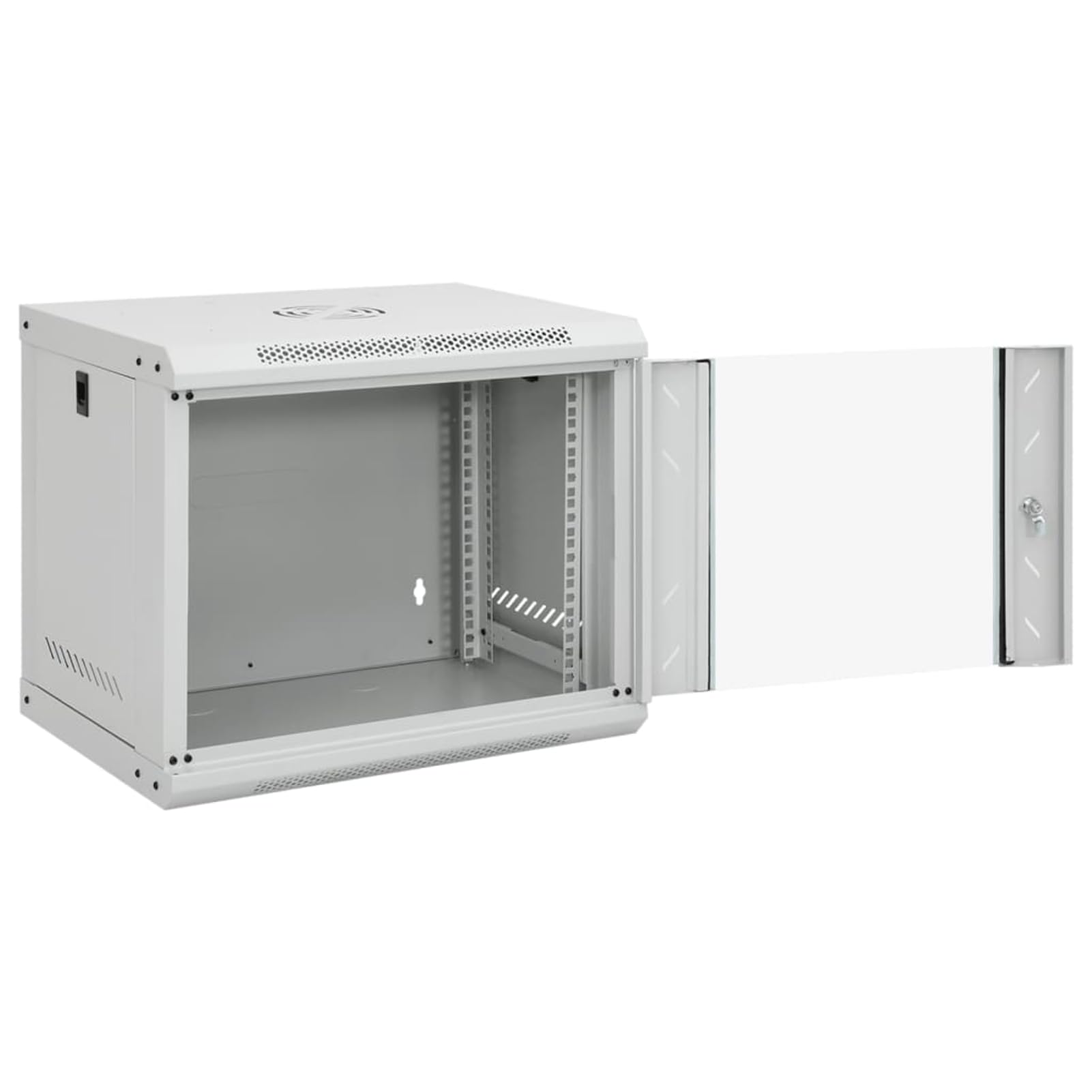 9U Netzwerkschrank 19 Zoll Wandschrank, kaltgewalzter Stahl grau 53x40x45cm, für Netzwerk-Zubehör und Server 30261