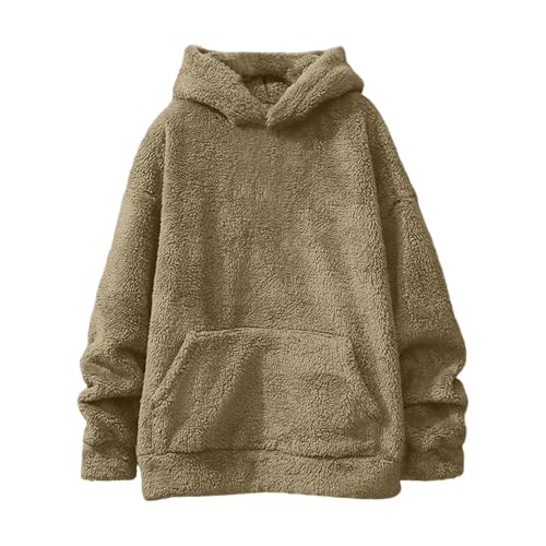 Sherpa Lined Hoodie Men - Mens Fuzzy Hooded Sweatshirts Pullover Loose Cozy Long Sleeve Outwear with Pocket4