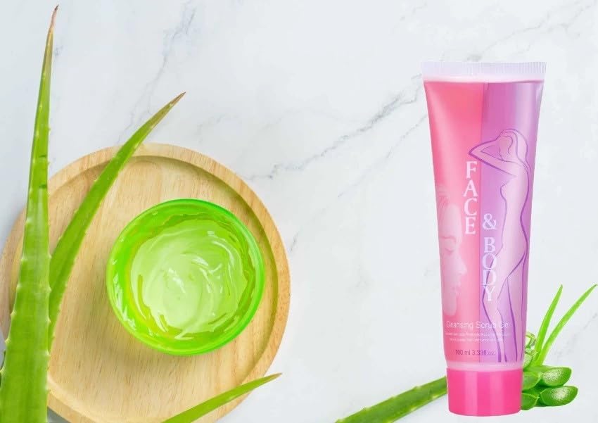 Face And Body Cleansing Aloe Gel Scrub Pack Of 1 Scrub-image-20