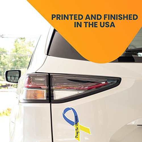 Image of Magnet Me Up Pray for Ukraine Ribbon Magnet Decal, 3.5x7 Inches, Automotive Magnet for Car Truck SUV, Any Magnetic Surface, Encourage Prayers for Peace and Unity, Thoughtful Gift, Crafted in USA