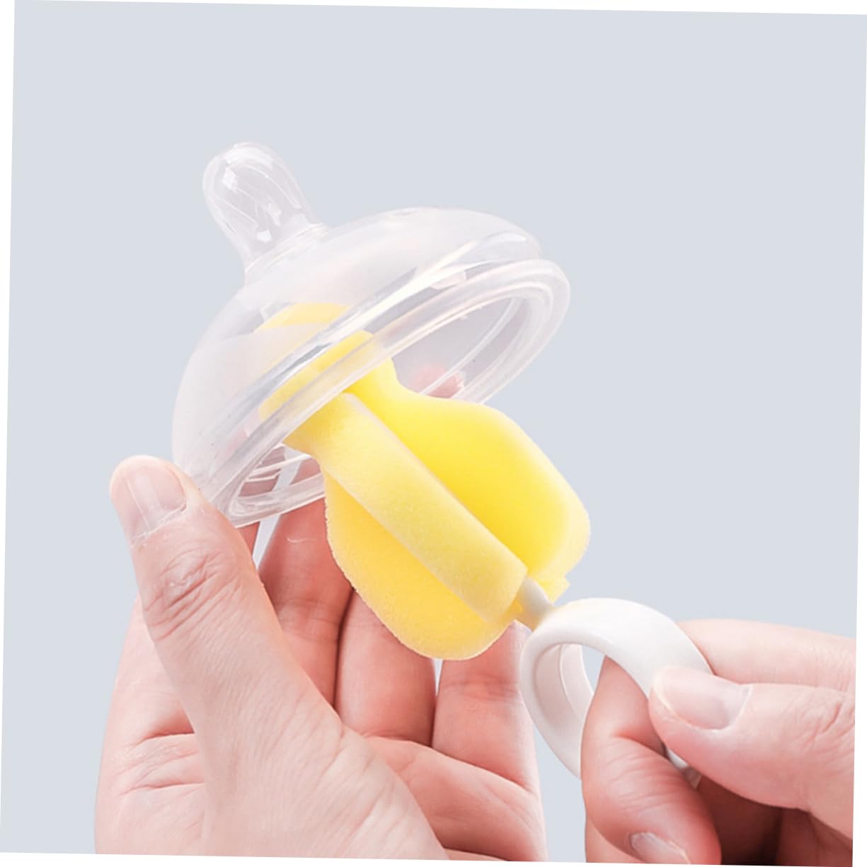 HEMOTON 5 Set Spazzolino Per La Pulizia Del Ciuccio Kit Stendibiberon Rack Di Asciugatura Tappetino Per Asciugare I Biberon Asciugatura Del Biberon Spugne Plastica Yellow 20 Pezzi*5