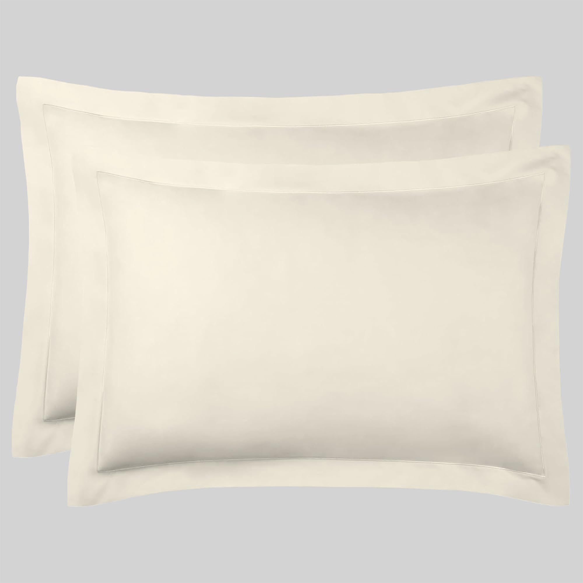 Reliancebedding Cream Oxford 2 Pack Pillowcases – 100% Egyptian Cotton, 400Tc, Soft & Luxury