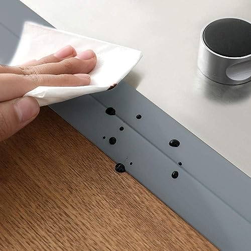 Image of Bath Sealant Strip, Waterproof Caulk Tape, Flexible and Durable Self Adhesive Tape for Bathroom, Kitchen, Tub and Wall Corner Edges, 3.2m x 3.8cm, Grey, Pack of 2