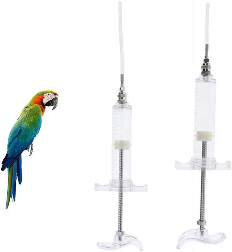 2 Pcs Feeding Syringe Crop Tubes Pet Feeder Hand Feeding Food Or Medicine for Cats Puppy Baby Parrot Cockatiel Budgie Birds 20ml and 10ml