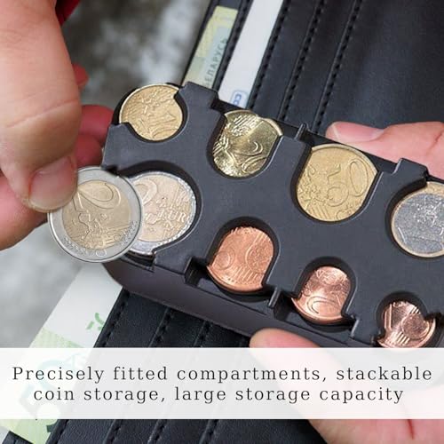 2 Stück Münzen Aufbewahrung,Kleingeld Aufbewahrung,Euro-Münz-Organizer,Münzspender,Rechteckiger Euro-Münzspender,Münzhalter Auto,Münzhalter,Münzbox,Für Die Verwendung Im Auto