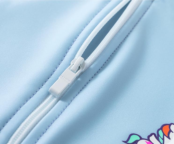 Girls Rash Guard Swimwear One Piece Long Sleeve Swimsuit for 4-13 Years Girls3