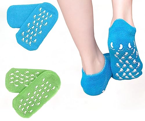 2 Pairs Moisturizing Socks, Waltok Gel Socks Soft Moisturizing Gel Socks, Gel Spa Socks For Repairing And Softening Dry Cracked Feet Skins, Gel Lining Infused With Essential Oils And Vitamins #TOP2