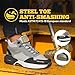 TOUGHSTEPS Steel Toe Work Boots for Men Women, 6