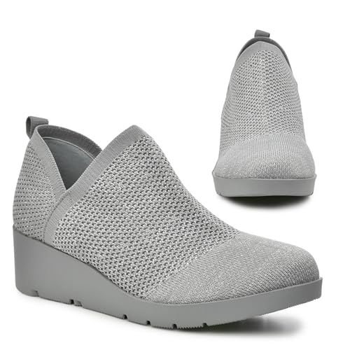 TARYN ROSE Women's Kabe Comfort Wedge Sneaker – Lightweight Knit...