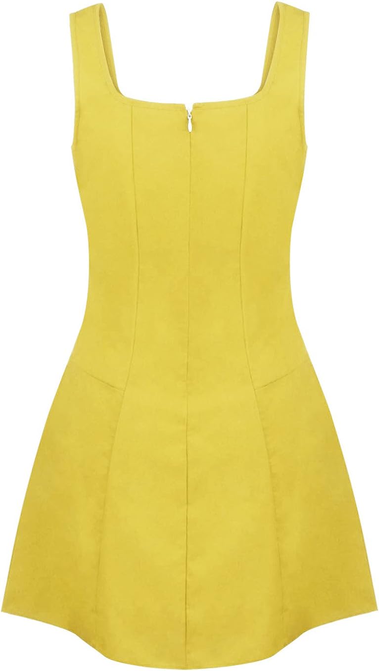 Dresses for Women UK Casual A-line Dresss pandex Dress School Girl Plus Size Sexy Yellow