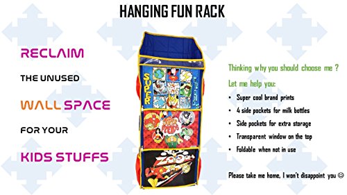 Image of DC Super Friends Fun Hanging Rack, Folding Wall Hanging Shelves, FR3B DC1
