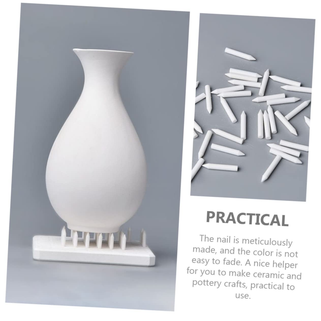 DOITOOL 60pc Pottery Kiln Stilts Cone Ten Glaze Support Nails Firing Accessories