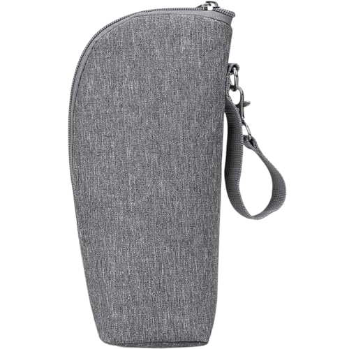GALPADA Bolsa Térmica Portátil para Biberones de Leche Gris, Bolsa de Almacenamiento Aislante para Botellas de Ñiño, Accesorio para Cochecito, Adecuado para Viajes y Lactancia