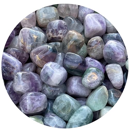 Image of GAF TREASURES 1 /2 LB Rainbow Fluorite Tumbled Stones, Polished Natural Rainbow Fluorite Gemstone, Rainbow Fluorite Healing Crystals (Rainbow Fluorite)
