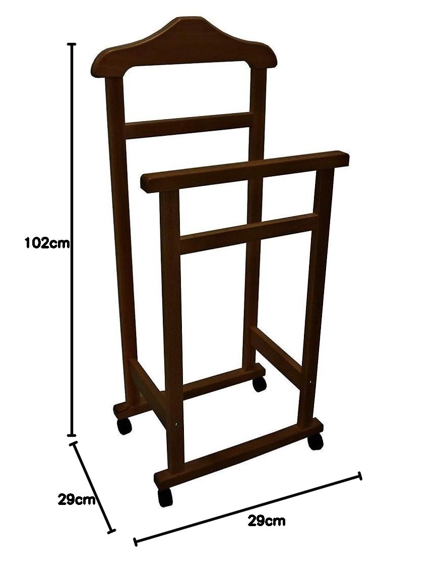 Liberoshopping Appendiabiti Indossatore Porta Abiti in Legno Noce Marrone Servo Muto per Camera