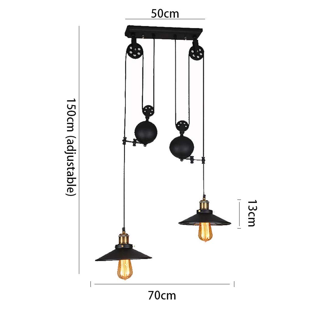 Pendentif E27 Vintage Lampe Suspendue Rétro Lustre en métal Industriel Suspendu vers Le Bas Abat lumières Lampe Barre de Bronze Plafonnier Plafond Chambre Salle à Manger de Plafond Chambre