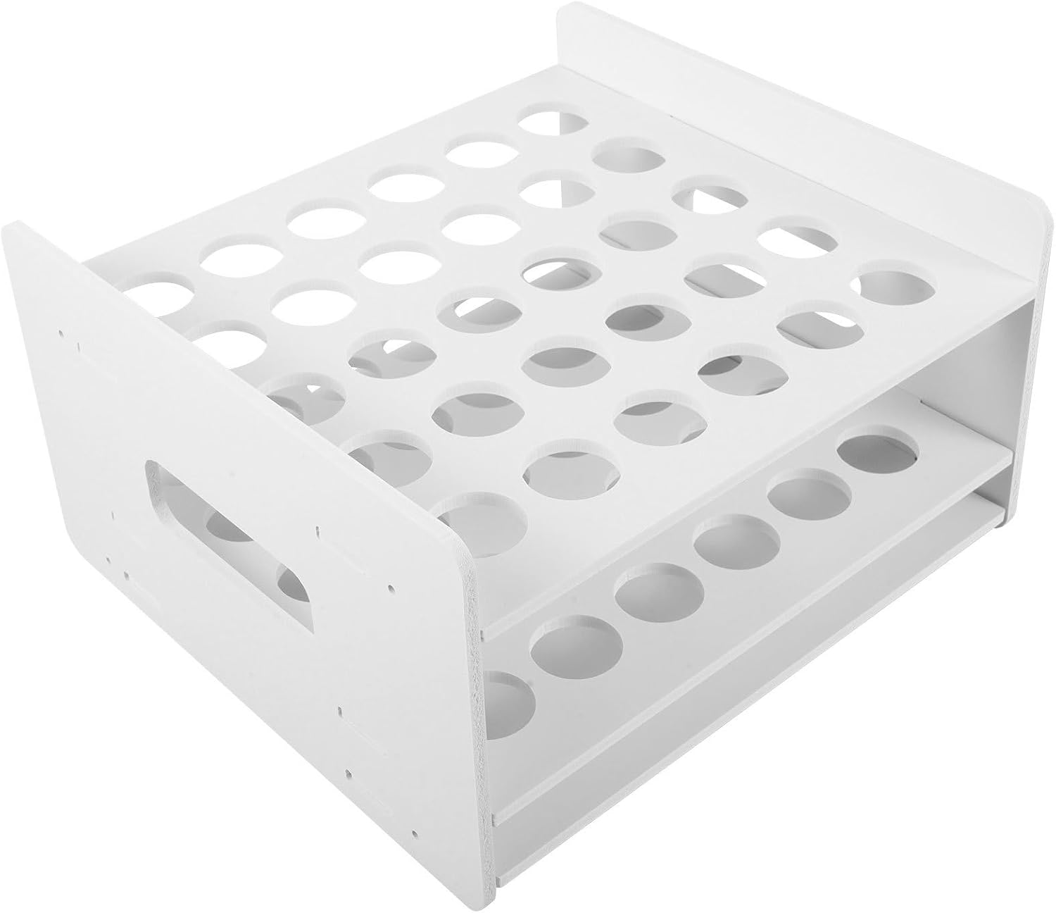 White Wooden Desktop Organizer for Craft Scissors and Test Tubes