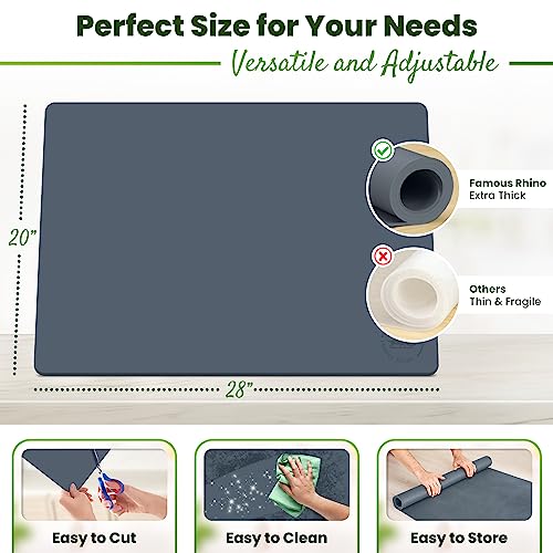 Image of Large Silicone Mat 28 inch x 20 inch Mat Thick Heat Resistant, Kitchen Counter Mat Waterproof - Coffee Machine, Glass Top Stove Cover Countertop Protector for Air Fryer, Baking mat (Grey)