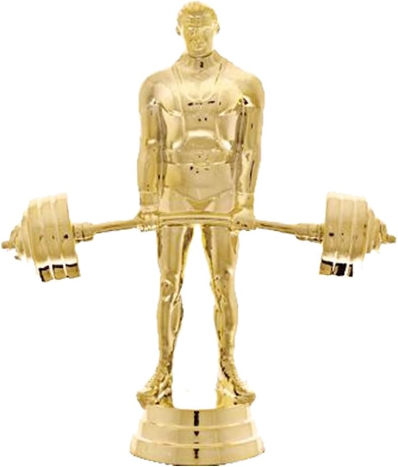 6" Gold Male Powerlifter Trophies - Personalized Weightlifting Trophy Awards