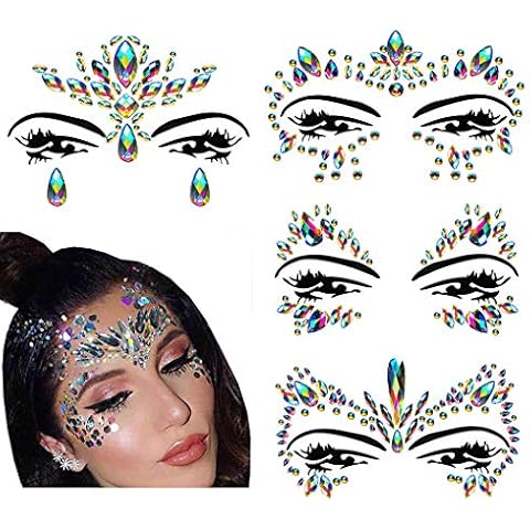 Festival Clothing Rave Accessories Face Jewels Gems Stickers Carnival Mermaid Costume Glitter Cover