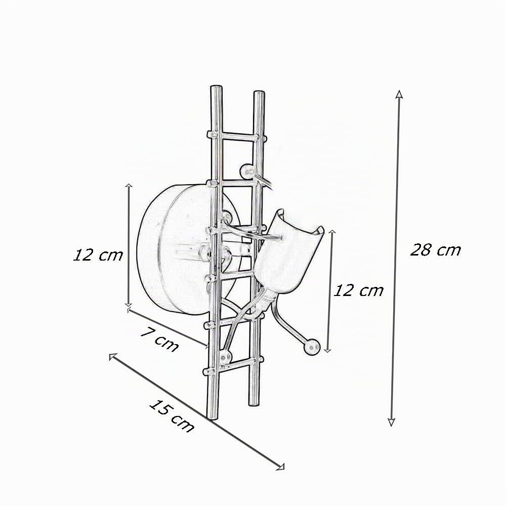 Vetrineinrete® Applique da parete decorativo a forma di omino sulla scala lampada da muro in metallo attacco E27 arredo casa soggiorno (Nero)