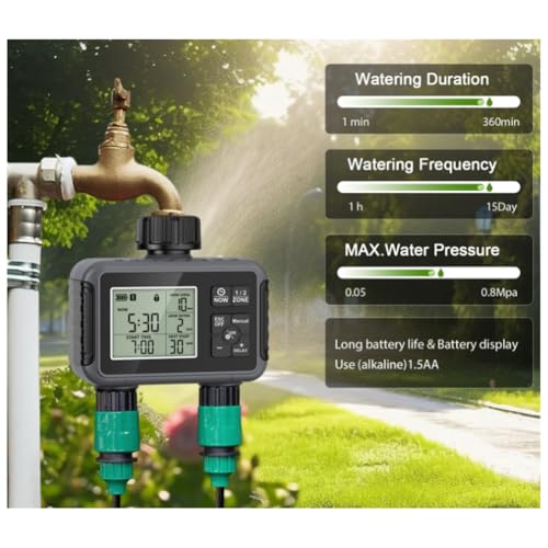 Système d'arrosage automatique de jardin avec prise programmable et écran LCD
