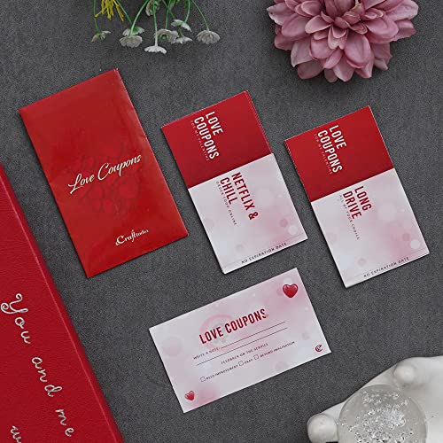 eCraftIndia Set of 12 Love Coupons Greeting Card for Valentines Day Valentine Gift for Girlfriend Boyfriend Husband Wife Her Him | Valentines Day Gift | Valentine Day Decoration Items