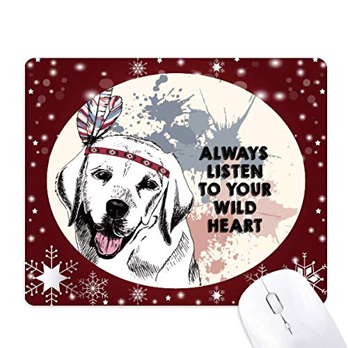 Tapis de souris illustration chien en hiver pour une ambiance de travail cocooning