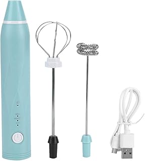 Mousseur à lait électrique mousseur à main fouet mousseur de lait mousseur, mini mélangeur batteur à oeufs pour café, café à l'épreuve des balles, Frappe, Latte, Matcha(Green)