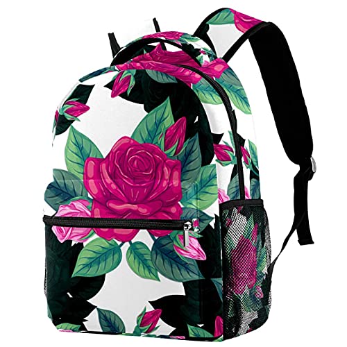 Sac à dos d'école multicolore pour homme et femme au style floral décontracté