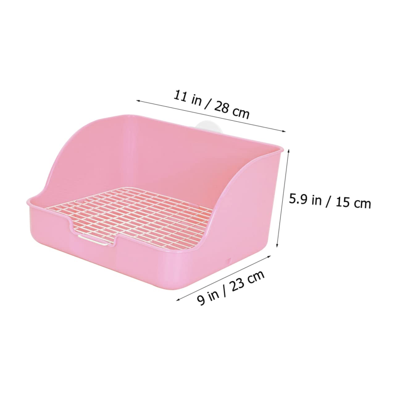 POPETPOP Vasino per Coniglietto Rettangolare in Plastica, Antiodore e Anti-Perdita, Base Filtrante, per Addestramento di Conigli, Porcellini D'india e Visoni