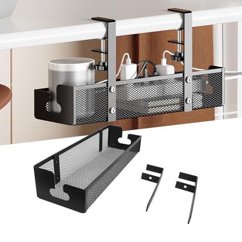Bandeja Porta Cable para Debajo del Escritorio PerGar, de Malla Metálica con Abrazadera para Oficina en Casa y Escritorios Elevables miniatura 6