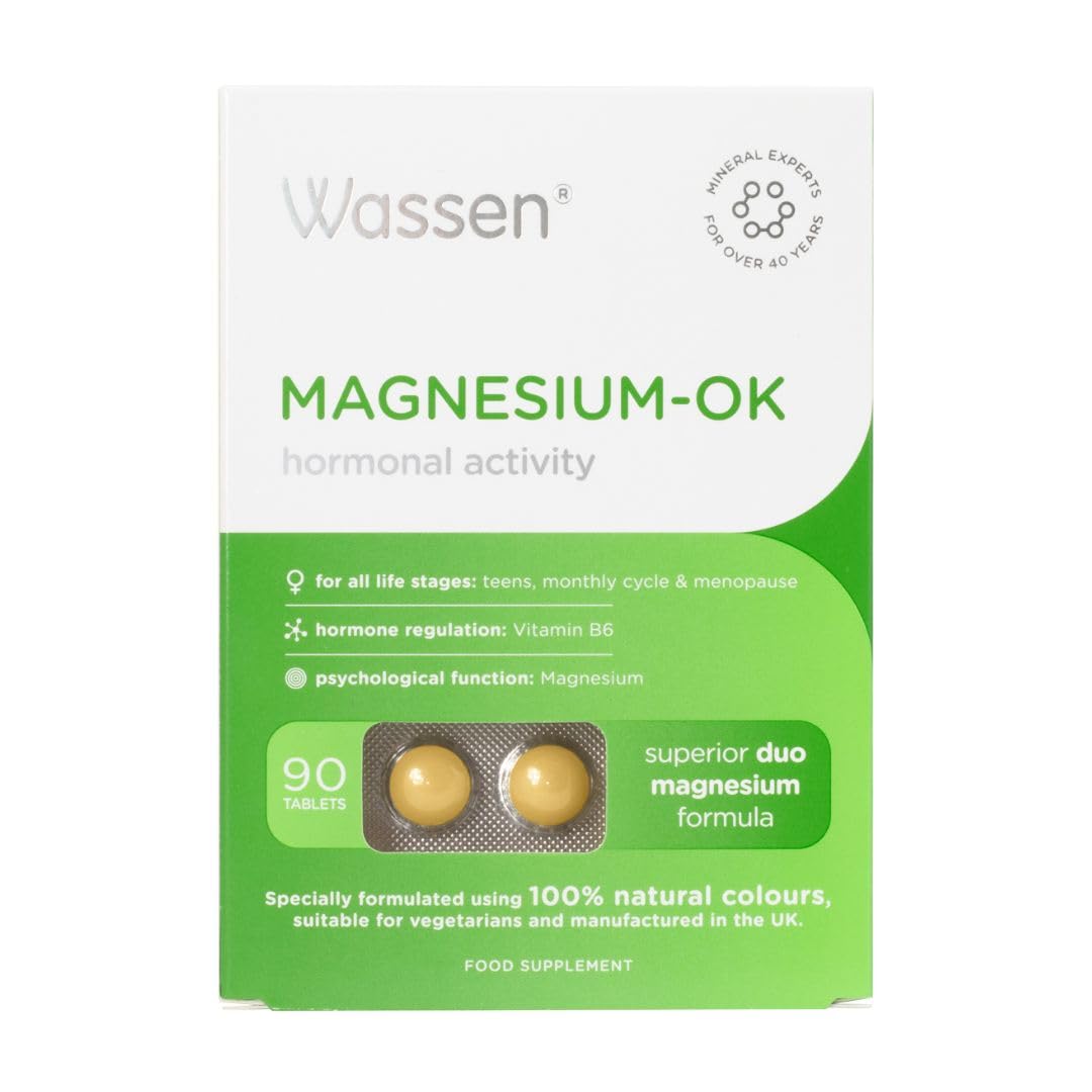 Wassen Magnesium OK | PMS & Hormone Balance Supplements | 90 Tablets