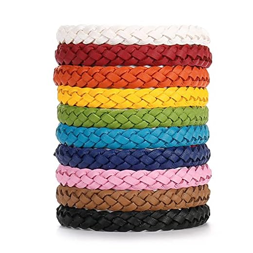 Qisiewell - Pulsera antimosquitos (10 Unidades, protección Natural contra Insectos, Apta para niños, para Interiores y Exteriores) Multicolor