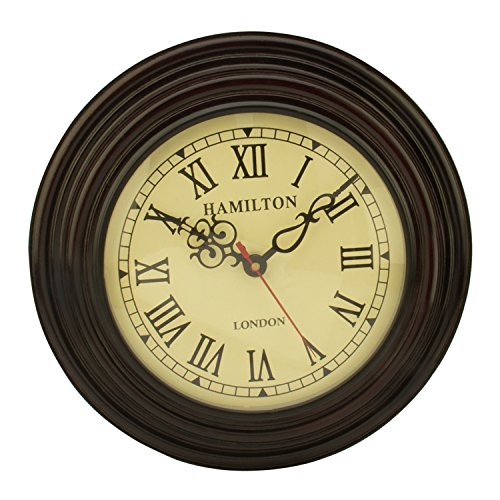 Horloge en bois vintage marron foncé style rétro royal