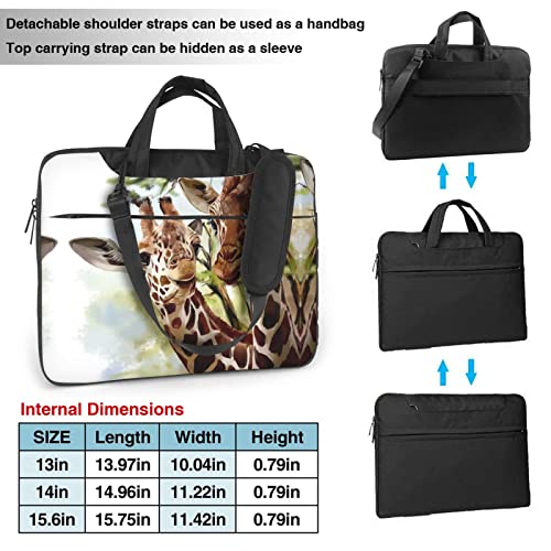 Bolso maletín para portátil con diseño Watercolor Deer Giraffe miniatura 3