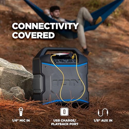 Image of ION Block Rocker - Portable Bluetooth Outdoor Party Speaker with Karaoke Microphone, Battery, 4 Speakers, Radio, USB Port, App, Water-Resistant, 120W