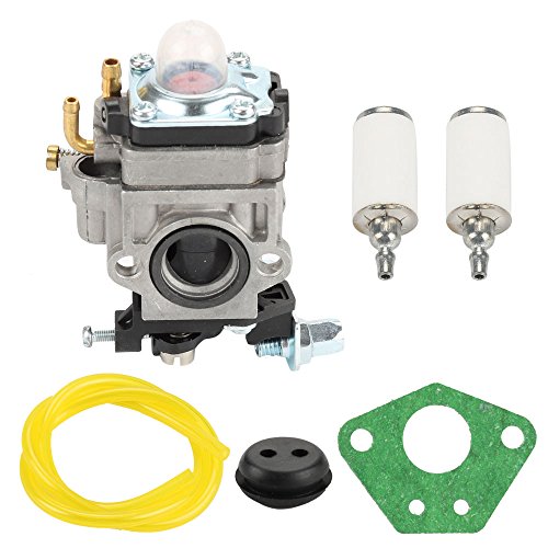 Harbot 300486 Carburetor with Gasket Fuel Line Kit for Earthquake Ardisam E43 E43CE E43WC Auger MC43 MC43E MC43CE MC43ECE MC43RCE Tiller MD43 WE43 WE43E WE43CE Edger 11334 43CC 51.7CC 2 Cycle