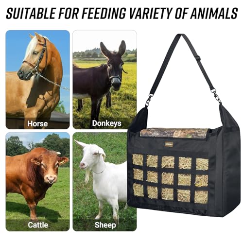 MIYABALA Saco de feno para cavalos, alimentador lento para cavalo/burro/cabra, pano Oxford premium 1