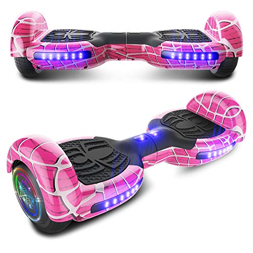 CHO Spider Wheels Series Hoverboard UL2272 Certified Hover Board Electric Scooter with Built in Speaker Smart Self Balancing Wheels (Spider Magenta)