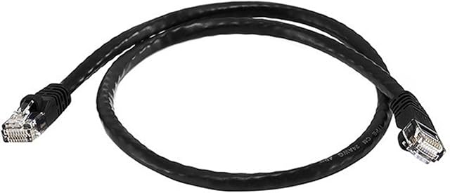 Monoprice 103419 Cat6 Ethernet Patch Cable - Network Internet Cord - RJ45, Stranded, 550Mhz, UTP, Pure Bare Copper Wire, 24AWG, 2ft, Black