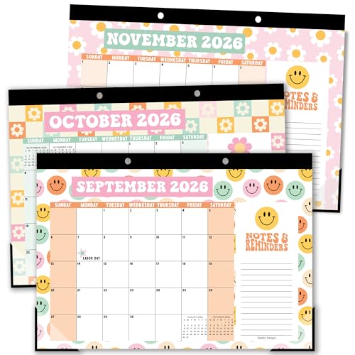 Hadley Designs Large Teacher Desk Calendar 2026-2027 - Desktop Calendar 2026 18-Month Desk Calendars for Home Office & Classroom Cute Classroom Must Haves Back to School Teacher Gifts