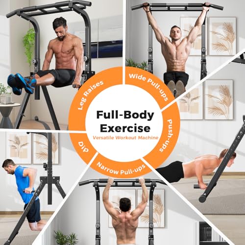 Image of ZENOVA Pull Up Bar, Multi-Function Pull Up Dip Bar Station, Home Gym Workout Strength Training Equipment for Men Women Muscle Building