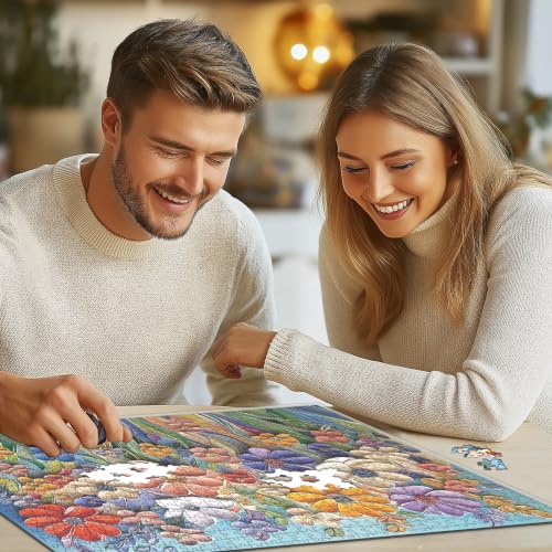 MINIWAN Colorful Embossed Flowers Puzzles for Adults 1000 Pieces by MINIWAN - Used condition - Image 4