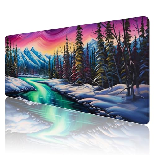 Tapis de souris gamer XXL imperméable et antidérapant avec bords cousus J39