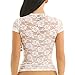 Generic Women's Lingerie Tops See Through Women's Mesh Crop Sheer Shirt Short T Sexy Lingerie Sleepwear Lingerie for women, Small, White2