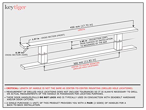 18 Inch Square Rectangle Flat Shape Stainless Steel Modern Contemporary Entry Door Handle Bar Ladder Pull Shower Glass Sliding Barn Door Interior Exterior Door Pull Push Brushed Nickel Satin Finish #TOP1